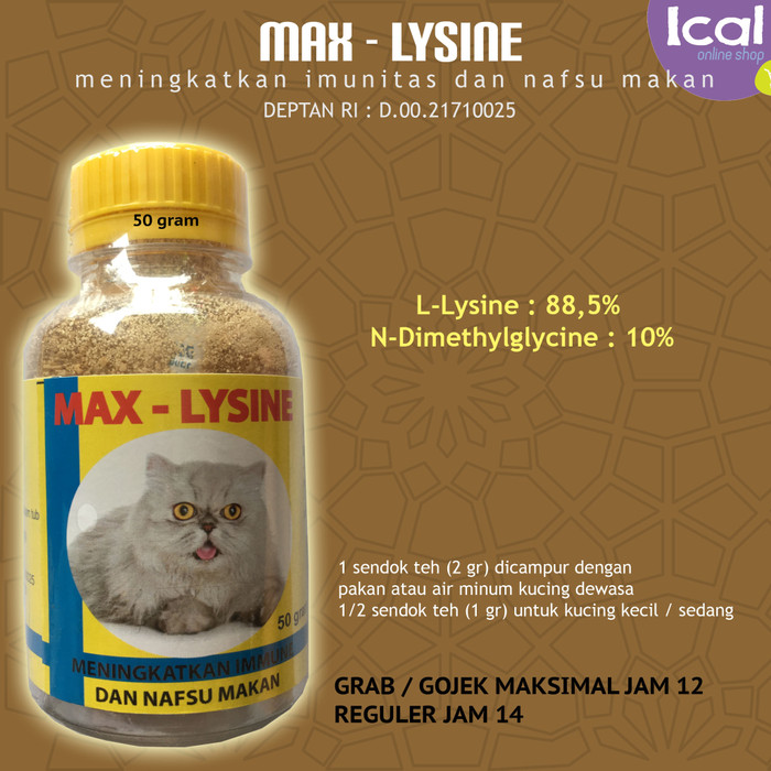 Jual Max Lysine Vitamin Kucing Penambah Nafsu Makan Dan Daya Tahan Tubuh Kota Depok Izhar Shop Online Tokopedia