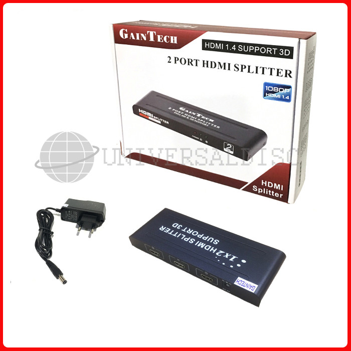 Jual HDMI Splitter 2 Port Gaintech - Jakarta Pusat - universaldisc