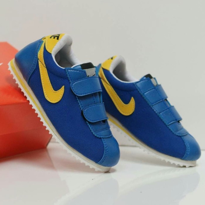 nike cortez blue yellow