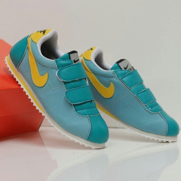 nike cortez blue yellow
