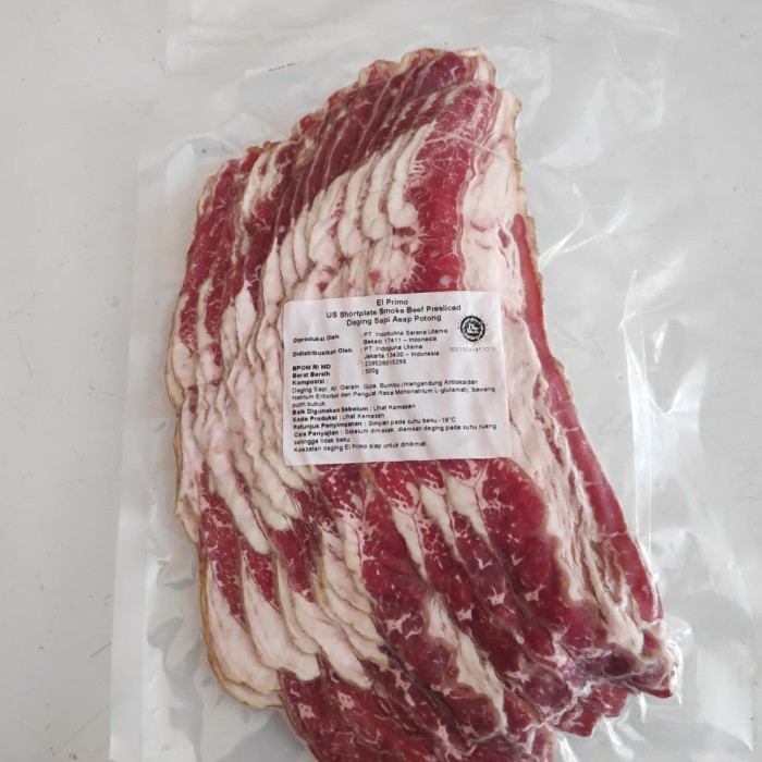 Jual US shortplate Smoked beef Bacon (SAPI) 500gr 100 Halal!! Kota