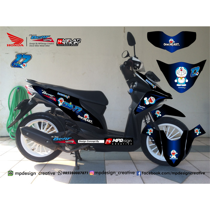 10+ Ide Stiker Doraemon Untuk Motor Beat Warna Hitam