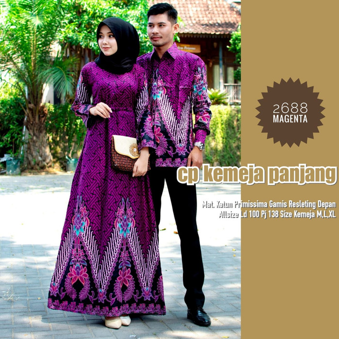 Jual Couple batik sarimbit gamis baju pasangan  baju 