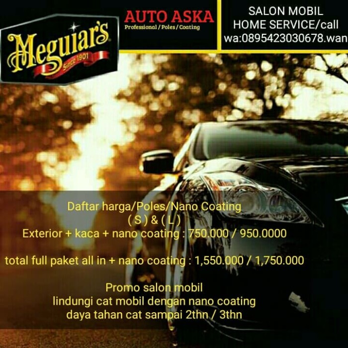 Jual Salon Mobil Panggilan Rumah Home Service Kota Tangerang Selatan Auto Azka Poles Mobil Tokopedia