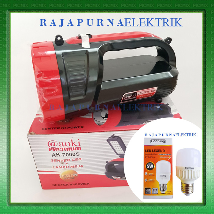 Jual Lampu senter + emergency light LED AOKI ak-7000S