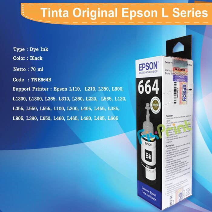 Jual Tinta Epson 664 T664 Original Ink Refill Printer L110 L120 L130 L210 Biru Jakarta Timur 0503