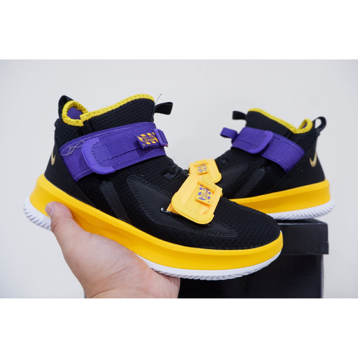 purple and yellow lebrons