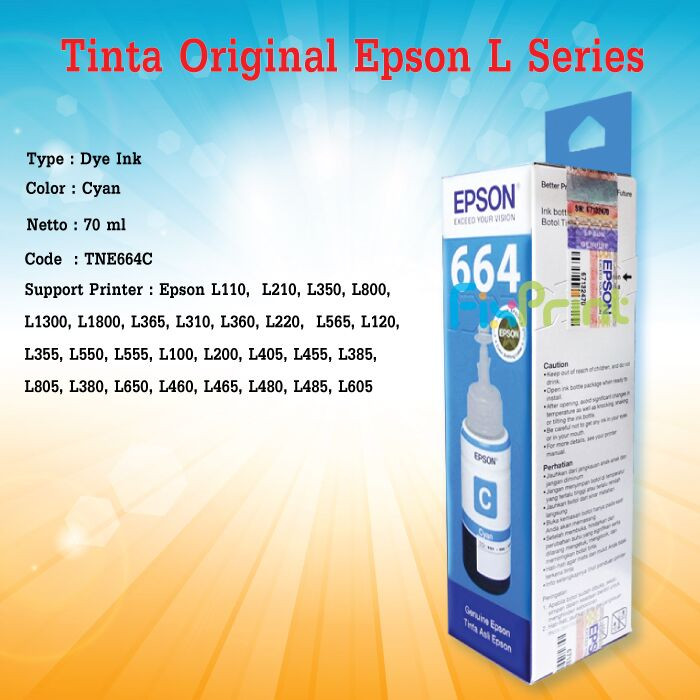 Jual Tinta Cartridge Epson Original Cyan 664 T664 Tinta