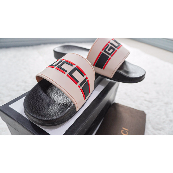 gucci stripe rubber slide sandal