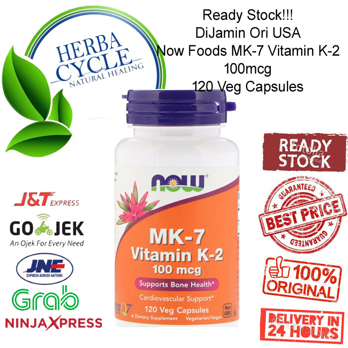 Jual Now Food MK7 Vitamin K2 100mcg 120 Veg Cap Now Vit MK7 K2 Ori USA