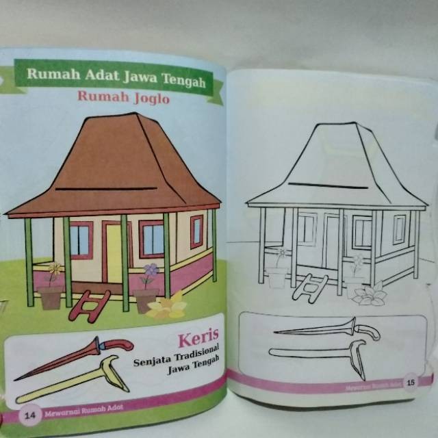 Cara Menggambar  Rumah  Adat Joglo Jawa Tengah Sekitar  Rumah 