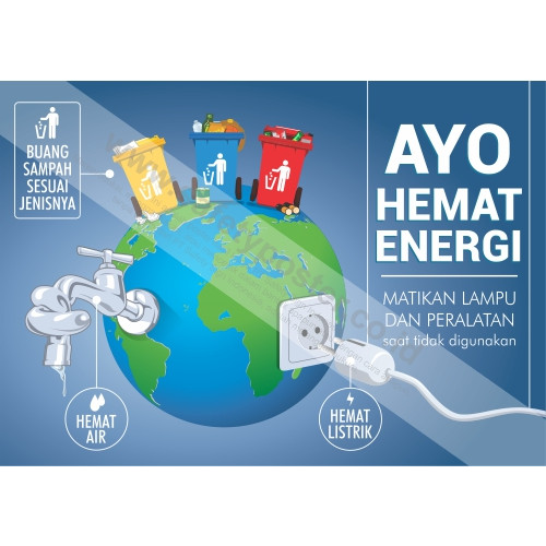 Jual Poster  K3 Safety Ukuran A2 SP310 AYO  HEMAT  ENERGI  