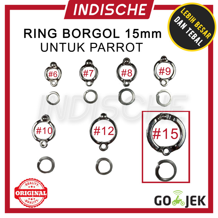 Jual No 15 Ring Borgol Ring Kaki Parrot Burung Kakatua Macaw