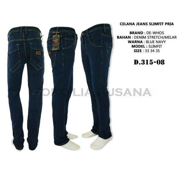 Jual Celana  Jeans  Slim Fit Skinny Fit Warna  Biru  Dongker 