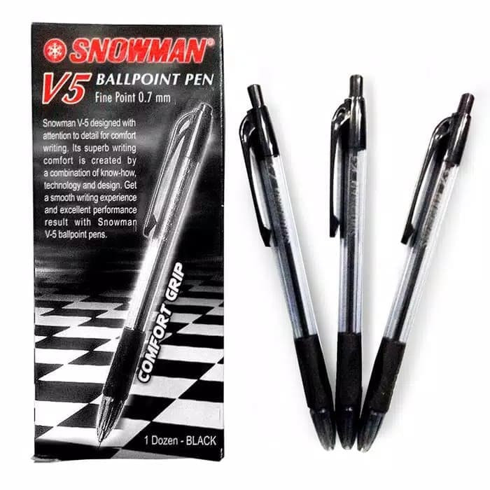 Jual Pulpen Snowman V5 - Black - Kota Bogor - PAWMAW STORE