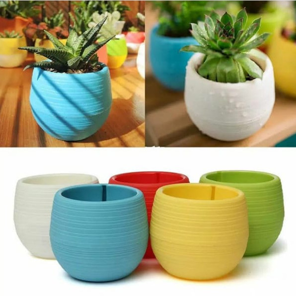 Jual Pot  Bunga  Mini Bahan Plastik  Warna  Warni  Untuk 