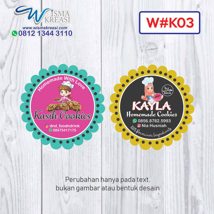 Jual Cetak Sticker  Stiker  Label  Makanan Minuman  Kue Cromo 