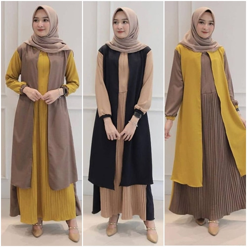 Contoh Gamis Bahan Moscrepe Hijab Korea