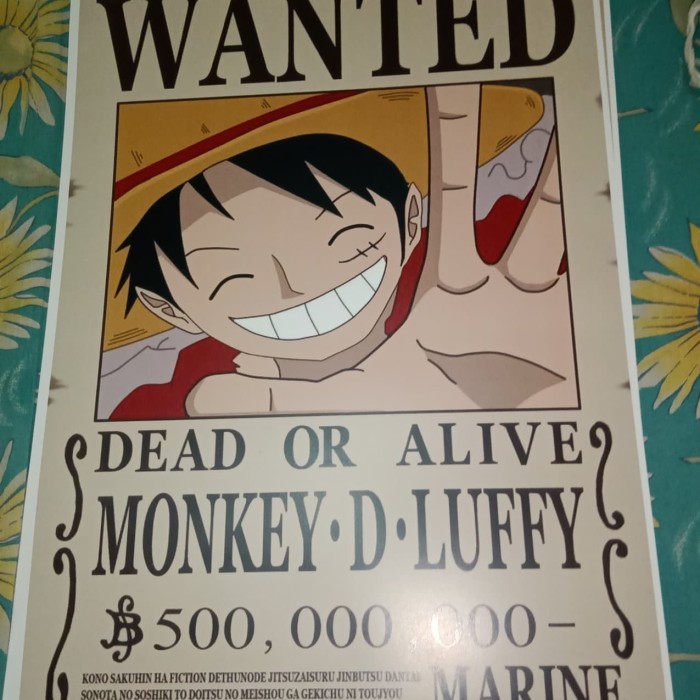 One Piece Luffy Anime Dictionary Art Print Poster Wanted Picture Manga Book