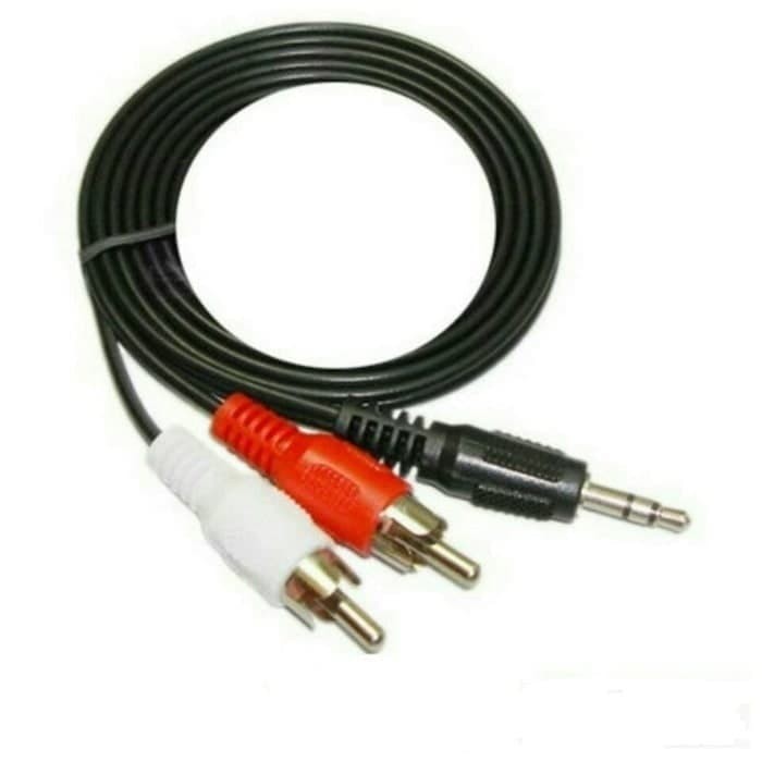 Foto Produk Kabel audio 2-1, jack 3.5mm stereo to rca 2 audio 1.5 hitam - Hitam dari Jaya utm