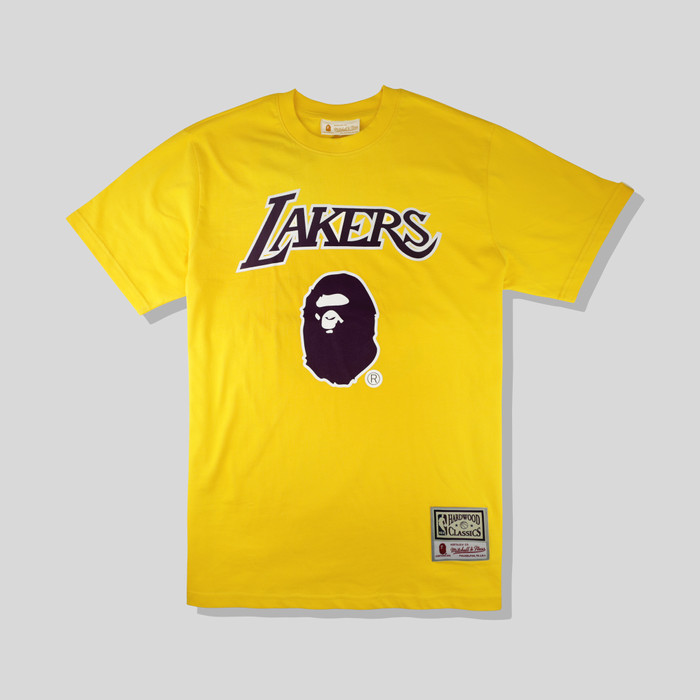 bape x mitchell & ness lakers tee