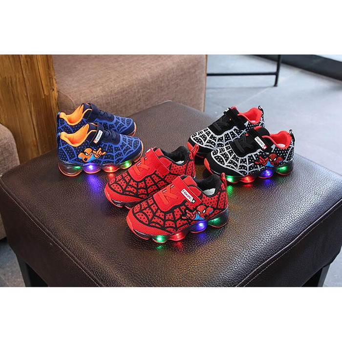 Jual Size 21 30 LED Spiderman  Sepatu  Sneakers Kets Anak  