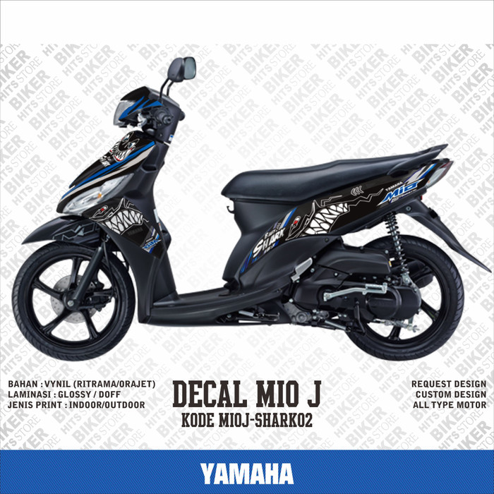 Jual Decal Stiker Striping Variasi Yamaha Mio J Tema Desain Shark