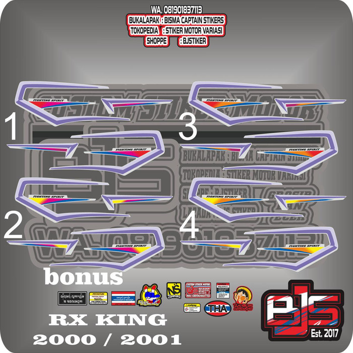 Jual stiker  motor striping motor RX  KING  2000 2001  Kab 