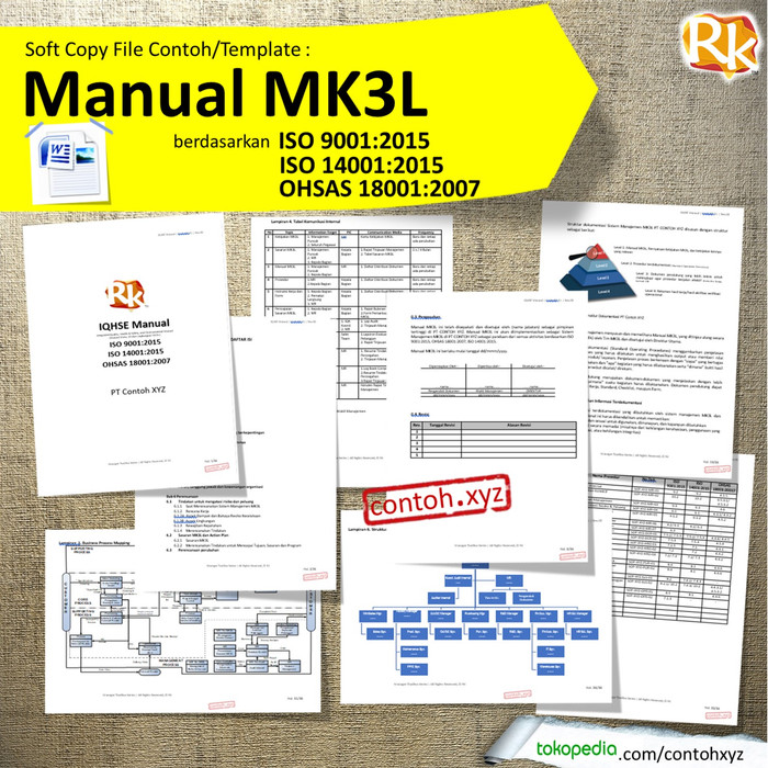 Jual Contoh Template Manual Mk3l Mutu K3 Amp Lingkungan Bahasa Indonesia Kab Bekasi Om Jenggot Tokopedia