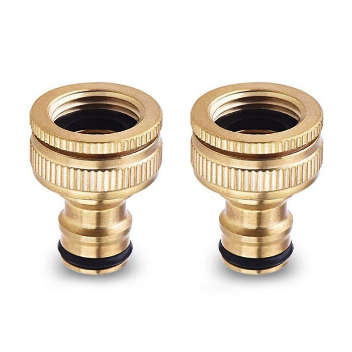 Jual 2 Pack Brass Garden Hose Hosepipe Tap Connector 1 2 Inch And 3 4 Jakarta Pusat Avirastore Tokopedia