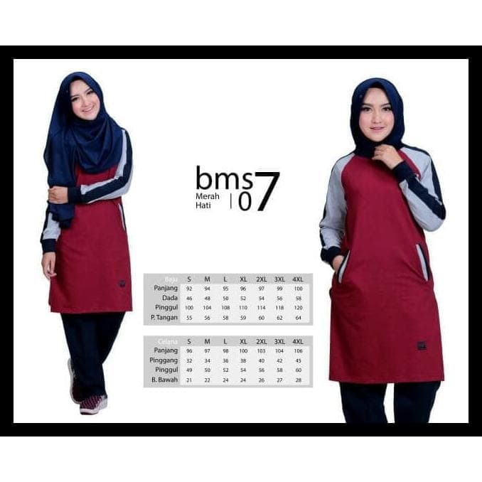 Jual Baju  Olahraga  Kaos Muslimah  Believe  BMS 07 Merah Hati 