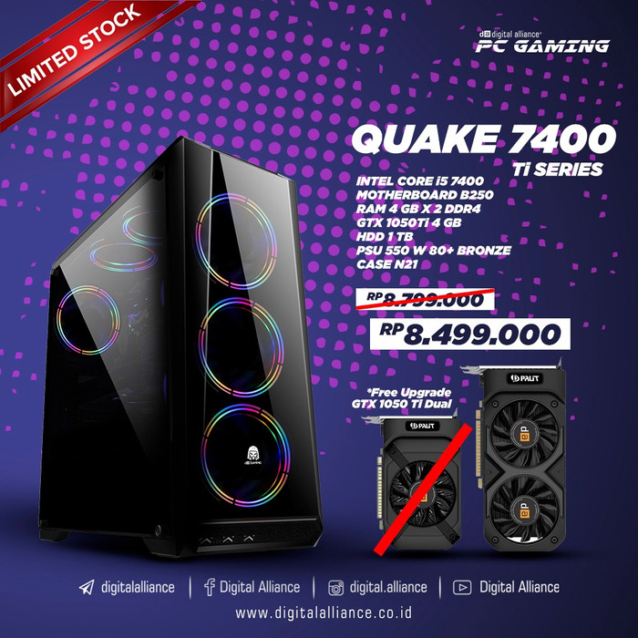 Jual DA PC Gaming QUAKE 7400 TI Series Red dead redemption 