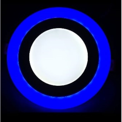 Jual Lampu Downlight Panel LED 2 Warna Biru Putih Bulat