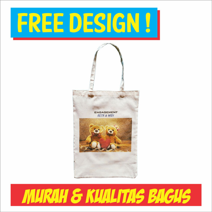 Jual tas souvenir blacu pernikahan tenteng printing  25x30 