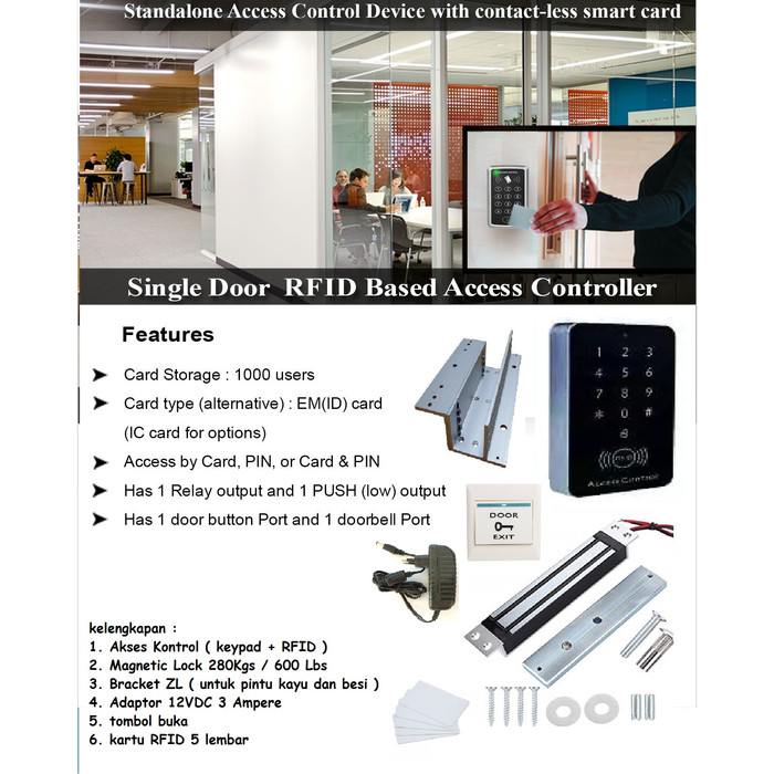 Jual PAKET ACCESS CONTROL AKSES KONTROL PINTU  ACCESS 