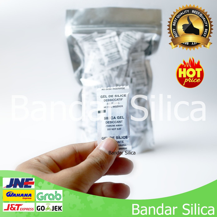 Jual SILICA GEL BLUE BIRU SACHET 2gr isi 100 sachet GRADE A ALUMUNIUM