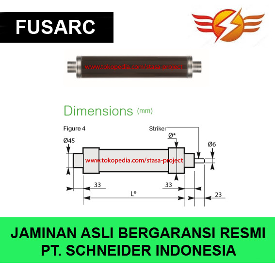 jual fusarc 80a 24kv 51006547m0 schneider electric mv fuse cubical panel kota surabaya stasa project tokopedia