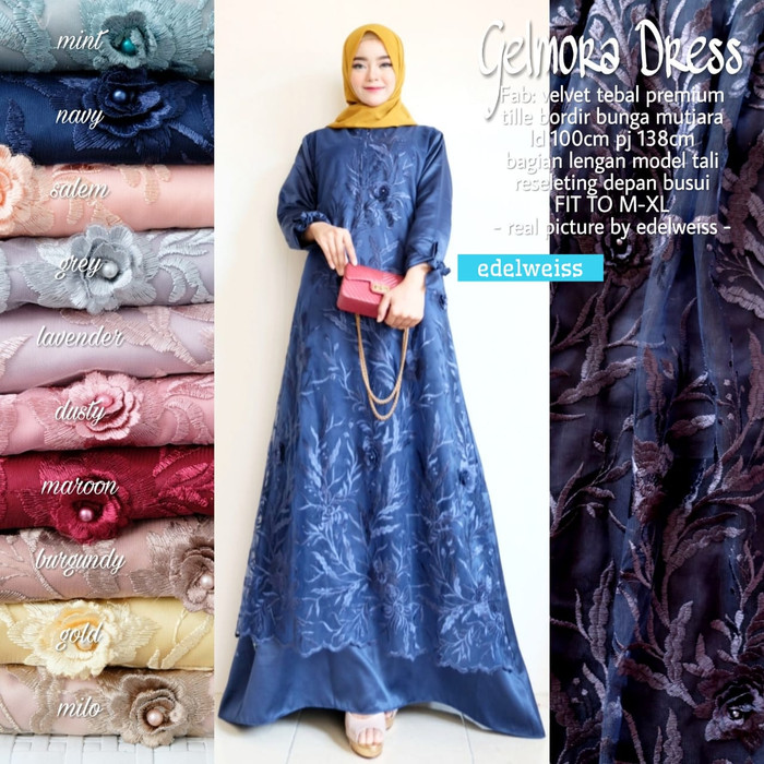 Model Baju  Gamis  Bahan Velvet  Hijab Converse