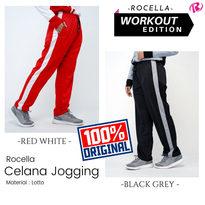 red and white jogging suit