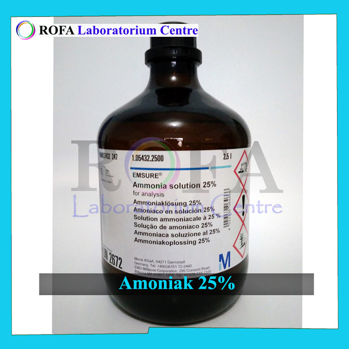 Jual Ammonia / Amoniak / NH3 / NH4OH Pro Analis 25% 250 mL - Kota