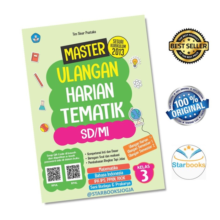 Jual Bestseller Buku Master Ulangan Harian Tematik Kelas 3 Sd Mi