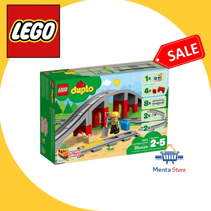 Jual LEGO Duplo 10872 Train Bridge and Tracks Rel Kereta Jual LEGO Duplo 10872 Train Bridge and Tracks Rel Kereta