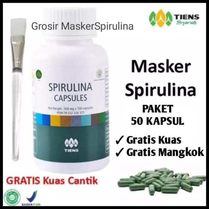 Promo Masker Wajah Spirulina / Herbal / Obat Jerawat - Paket 50 Kapsul
