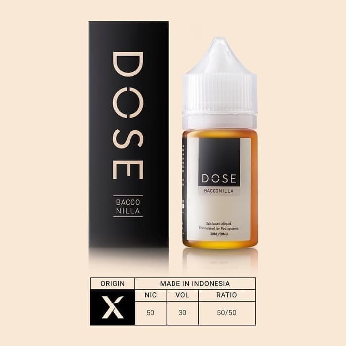 Jual Dose Bacco nila 50mg saltnic liquid vape 30ml bacconilla - Jakarta