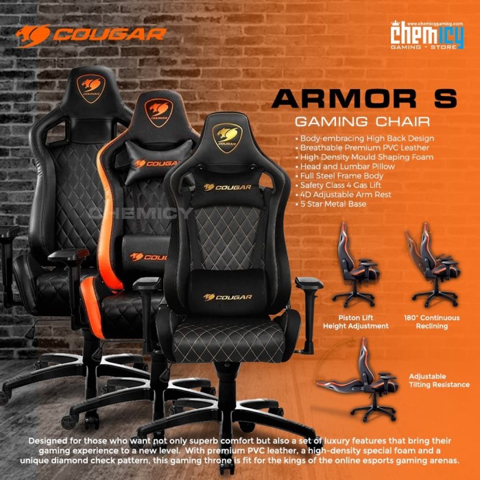 Jual Cougar  Armor S  Gaming  Chair Orange Kota Bekasi 