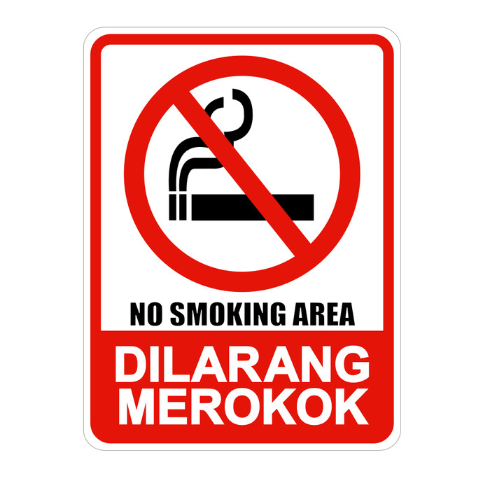 Jual Rambu Dilarang Merokok  No Smoking Area 45cm x 60cm 