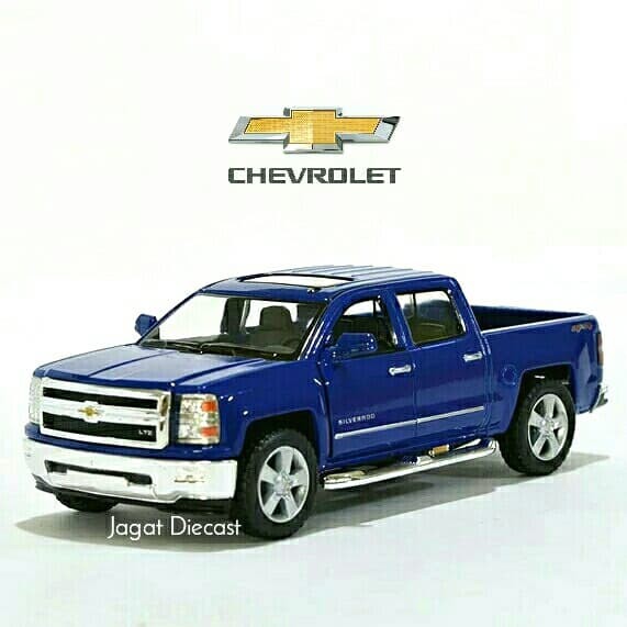 5/" Kinsmart 2014 Chevrolet Silverado Truck Diecast Model Toy 1:46 Chevy BLUE
