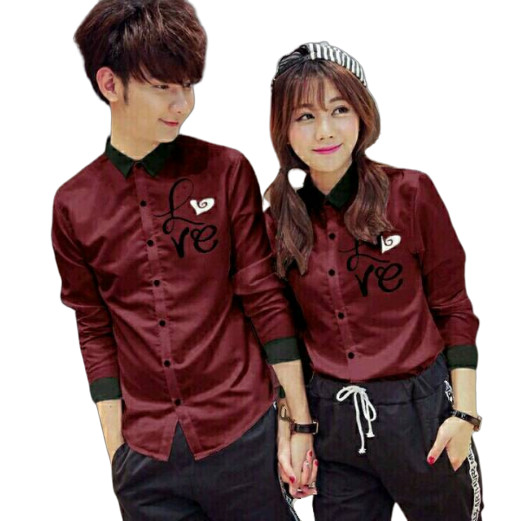 Jual KEMEJA COUPLE KEMEJA PASANGAN BAJU COUPLE KOREA LOVE Jual KEMEJA COUPLE KEMEJA PASANGAN BAJU COUPLE KOREA LOVE