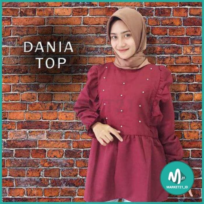 Foto Produk BAJU ATASAN MUSLIM WANITA DANIA TOP BLOUSE MUSLIM WANITA MURAH - MAROON dari Market21_id