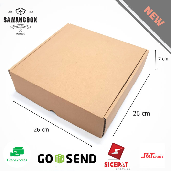 Jual Karton Box 26x26x7 Kotak Kardus Packaging Kue Baju Kaos